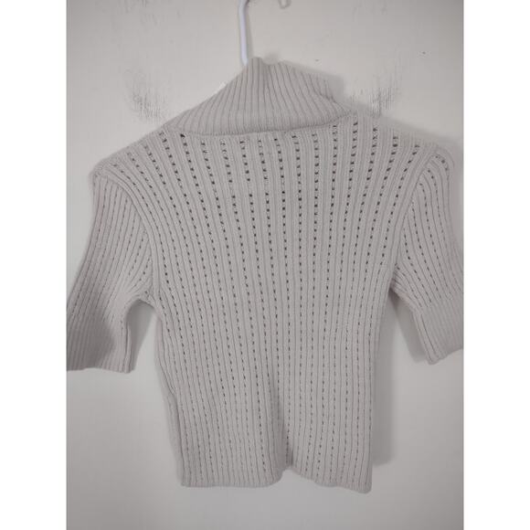 Ruby and Jenna Cropped Sweater Cream Size Small Lightweight Preppy - Picture 6 of 6